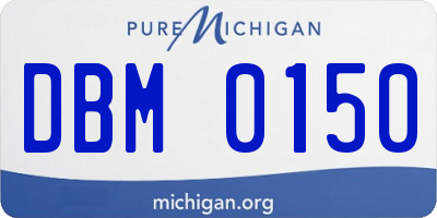MI license plate DBM0150