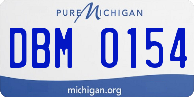 MI license plate DBM0154