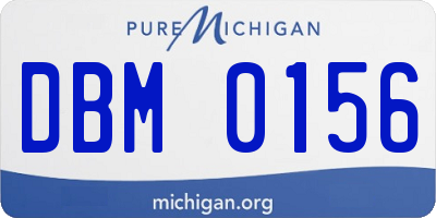 MI license plate DBM0156