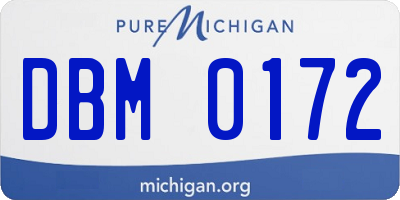MI license plate DBM0172