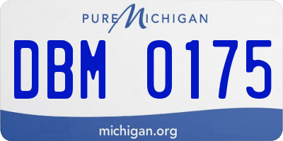 MI license plate DBM0175