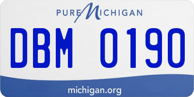 MI license plate DBM0190