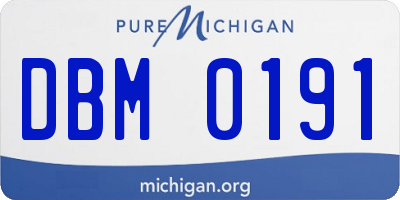 MI license plate DBM0191