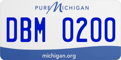 MI license plate DBM0200