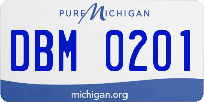 MI license plate DBM0201