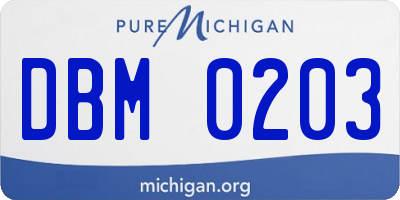 MI license plate DBM0203