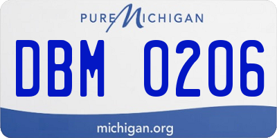 MI license plate DBM0206