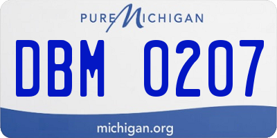 MI license plate DBM0207