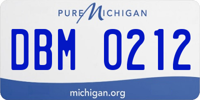 MI license plate DBM0212