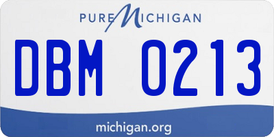MI license plate DBM0213