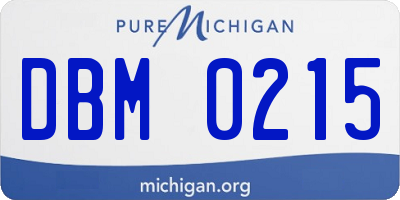 MI license plate DBM0215