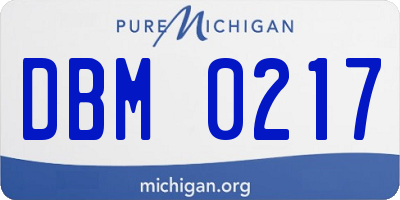 MI license plate DBM0217