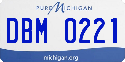 MI license plate DBM0221