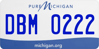 MI license plate DBM0222