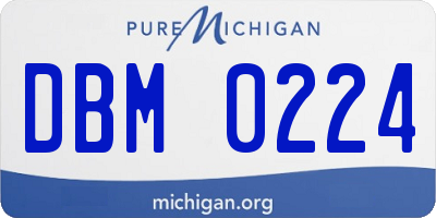 MI license plate DBM0224