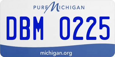 MI license plate DBM0225