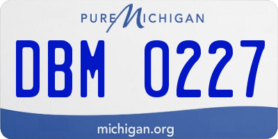 MI license plate DBM0227