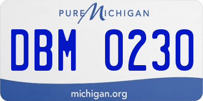 MI license plate DBM0230