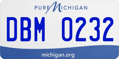 MI license plate DBM0232