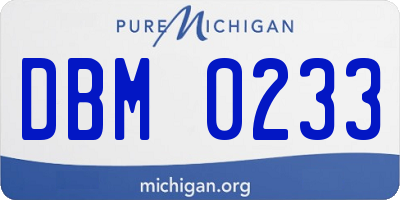 MI license plate DBM0233