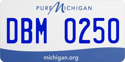 MI license plate DBM0250
