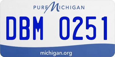 MI license plate DBM0251