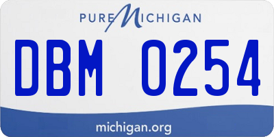 MI license plate DBM0254
