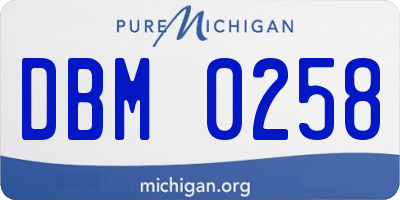 MI license plate DBM0258