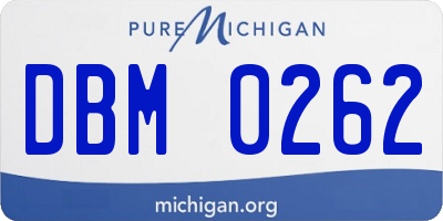 MI license plate DBM0262