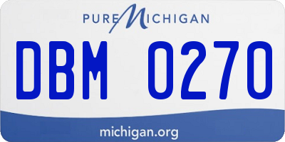 MI license plate DBM0270