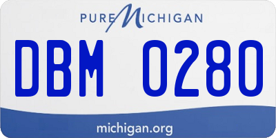 MI license plate DBM0280