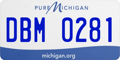 MI license plate DBM0281