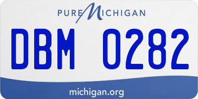 MI license plate DBM0282
