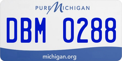 MI license plate DBM0288