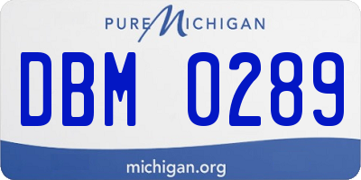MI license plate DBM0289