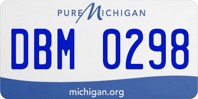 MI license plate DBM0298