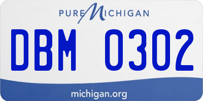 MI license plate DBM0302