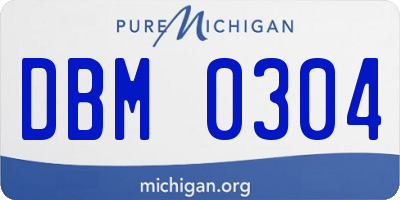 MI license plate DBM0304