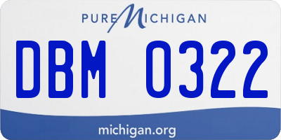 MI license plate DBM0322