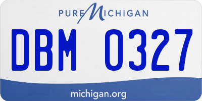 MI license plate DBM0327