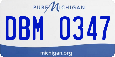 MI license plate DBM0347