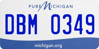 MI license plate DBM0349