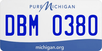 MI license plate DBM0380