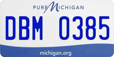 MI license plate DBM0385
