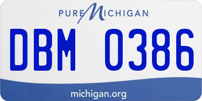 MI license plate DBM0386