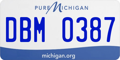 MI license plate DBM0387