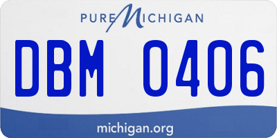 MI license plate DBM0406