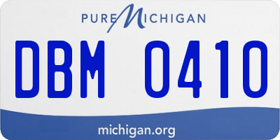 MI license plate DBM0410