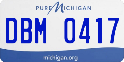 MI license plate DBM0417