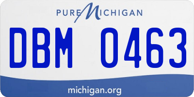 MI license plate DBM0463